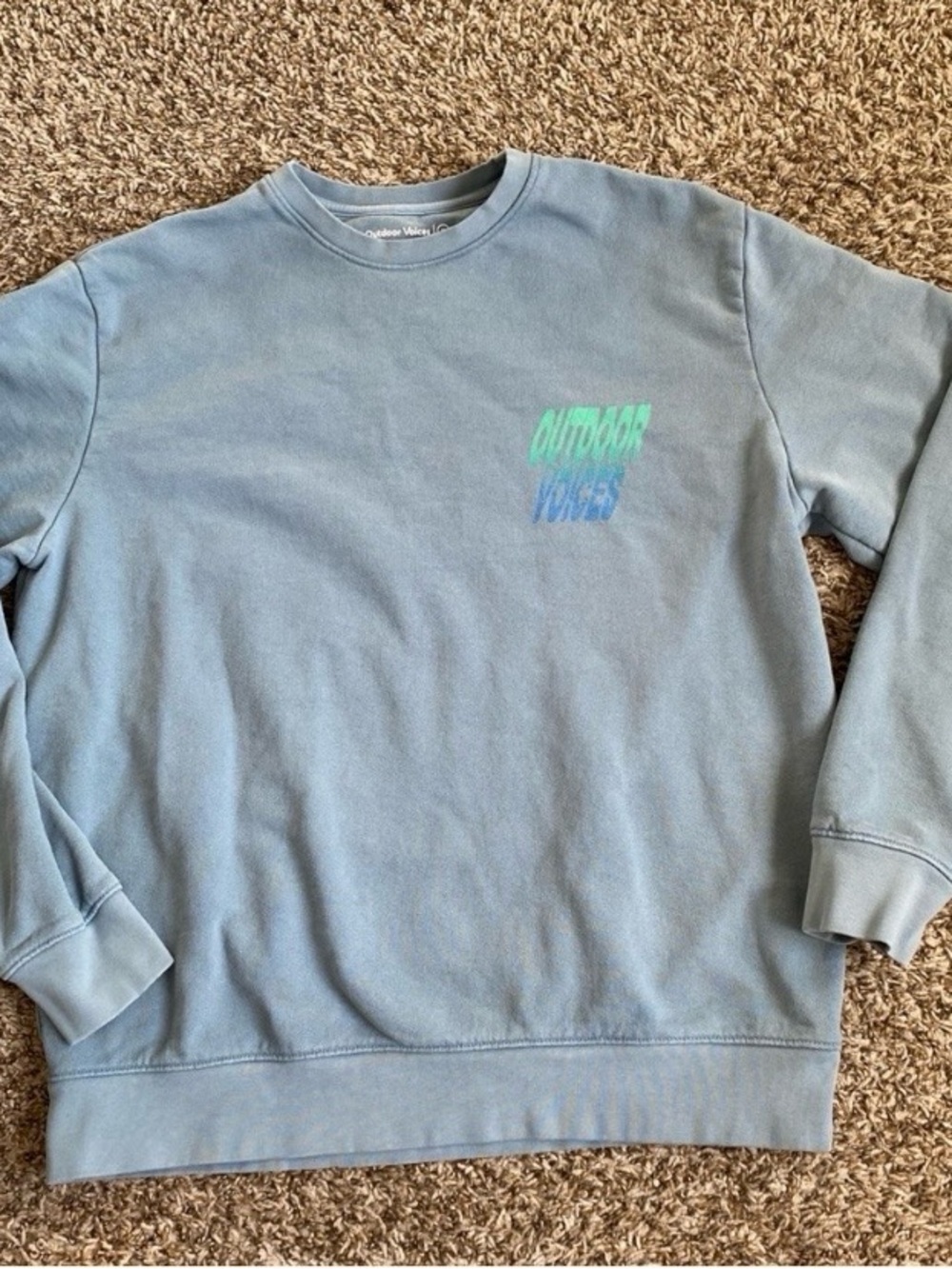 Outdoor Voices Sweatshirt Women’s Med Blue 100% Cotton Heavy Winter Casual USA